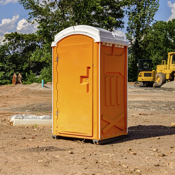 how often are the porta potties cleaned and serviced during a rental period in Kinross